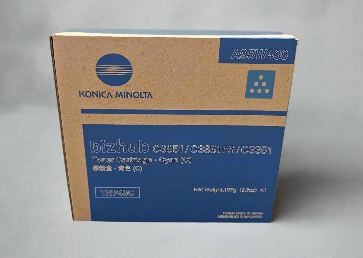 Genuine Konica Minolta OEM Toner - TNP49C (A95W430) Cyan - Real Deal Toners