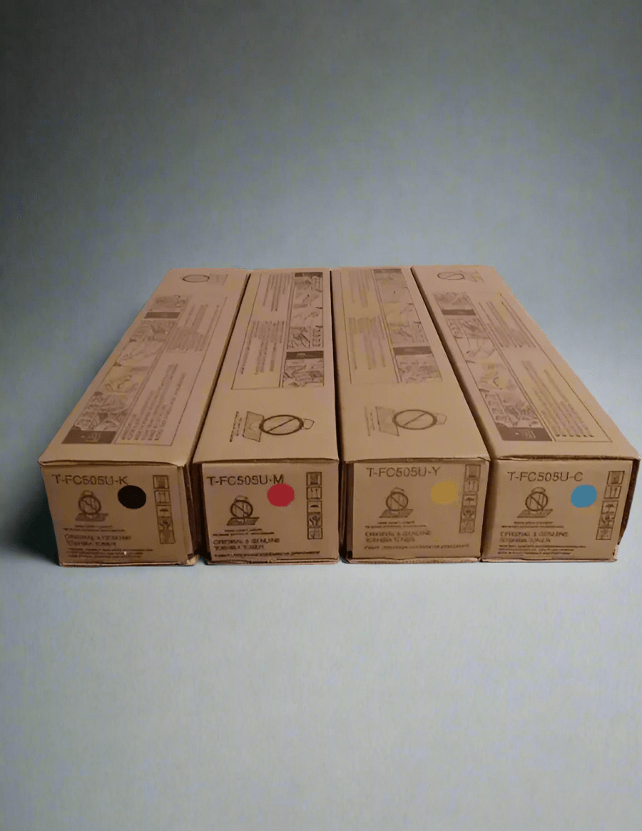 Genuine Toshiba OEM Toner Cartridge Set - TFC505U Cyan, Magenta, Yellow, Black - Real Deal Toners