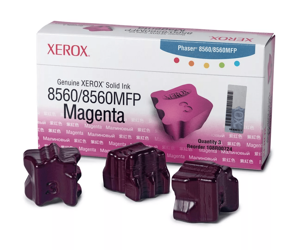 Genuine Xerox Phaser 8560/8560MFP OEM Solid Ink - 108R00724 Magenta - Real Deal Toners