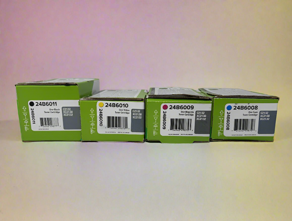 Genuine Lexmark OEM Toner Cartridge Set - 24B60 Black Cyan Magenta Yellow