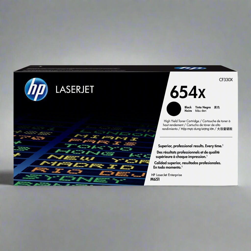 Genuine HP 654X 654A OEM Toner SET - CF330X Black, CF331A Cyan, CF332A Yellow, CF333A Magenta - Real Deal Toners